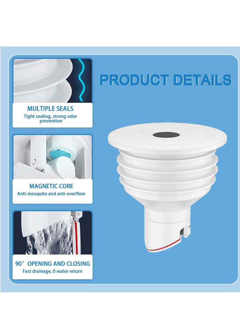 Washing Machine Drain Hose Seal, Drain Hose Sealing Plug, 2Pcs Silicone Anti-Odor Floor Drain Plug Sewer Pipe Seal Ring Sealing Cover, for Laundry Room Bathroom Kitchen Cleaning Tools (70-75mm) - Image 3
